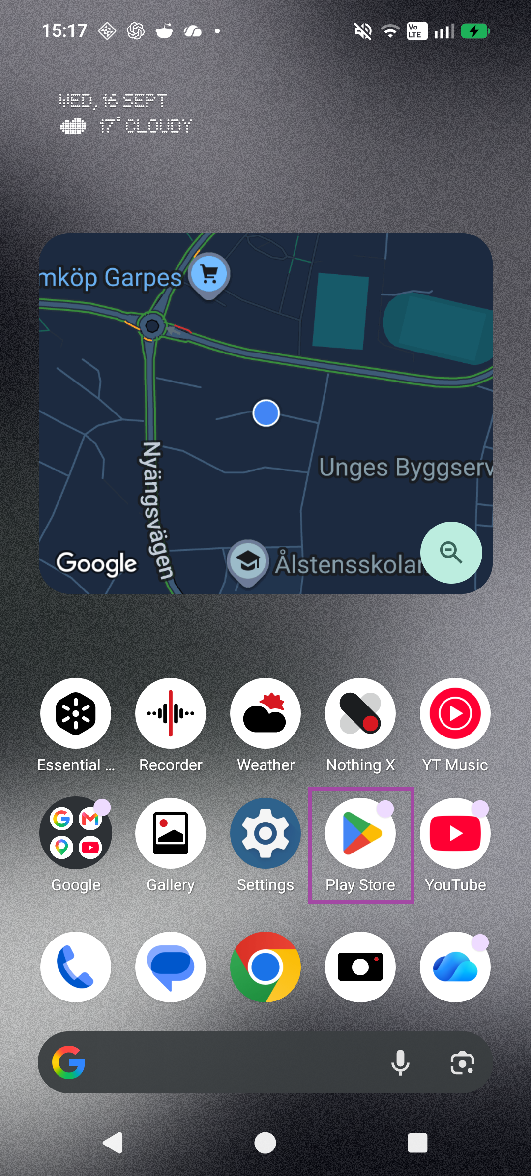Step 1: Open Google Play Store; the relevant control is highlighted