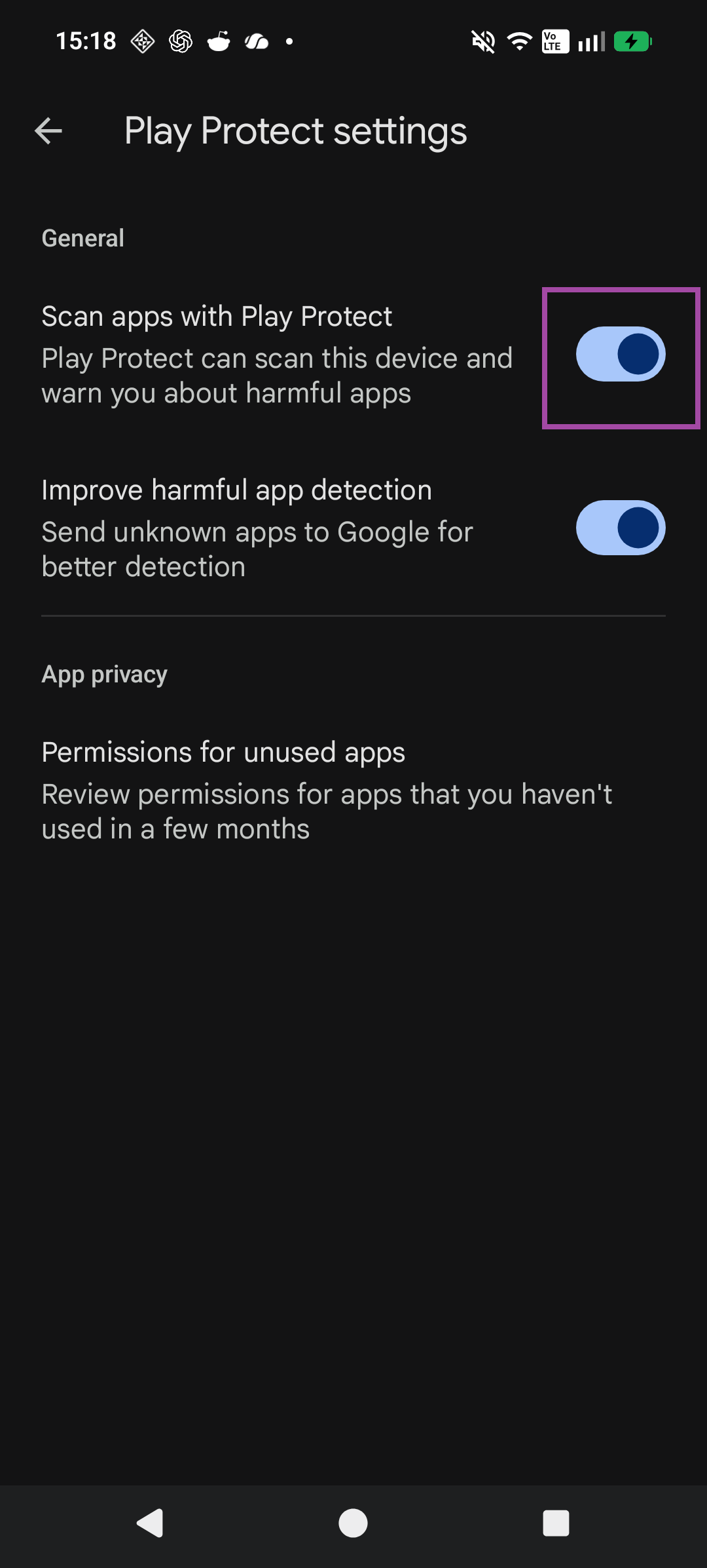 Step 5: Open the scanning options; the relevant control is highlighted